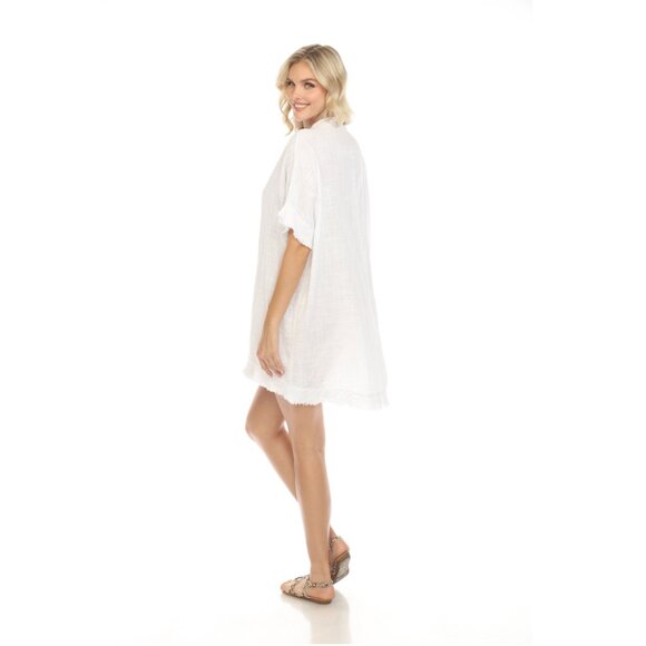 White Fringe detailed tunic / dress - Picture 7 of 8